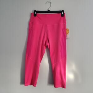 C&C Sport Athleisure Pink Caprl Workout Pants L